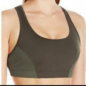 Koral Colorblock Scoop Neck Cut Out Mesh Versatility Racerback Sports Bra Small